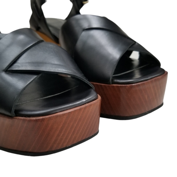 Paul Smith Black Platform Sandals Cross Over Slingback Open Toe Sandals 6.5 - Picture 3 of 15